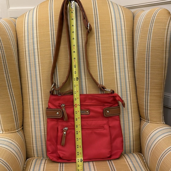Fun Roots nylon shoulder crossbody bag with generous pockets. - Picture 10 of 10